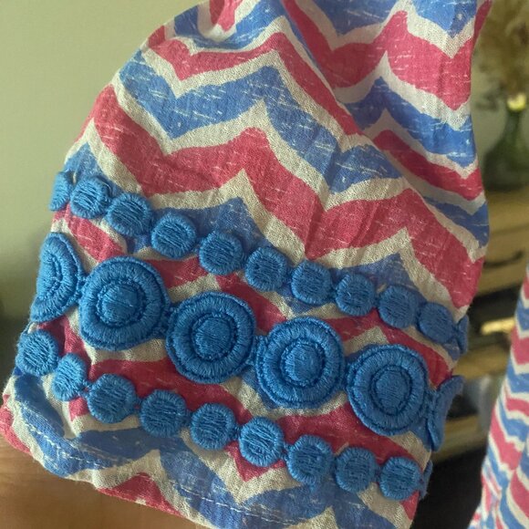 Vineyard Vines Whale Tail Chevron Swimsuit Cover-Up Size M - Picture 6 of 9